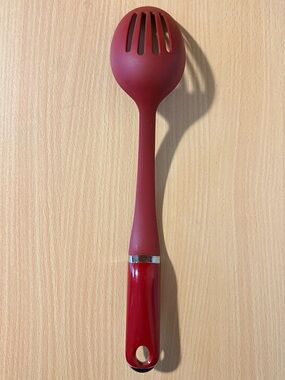 KITCHENAID RedSlotted Spoon Skimmer Serving Utesil Stir Large Heat Resistant 14”